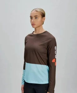 POC Women's Motion Air Long Sleeve MTB Jersey Bronzite Brown/Lazurite Blue