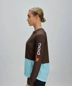POC Women's Motion Air Long Sleeve MTB Jersey Bronzite Brown/Lazurite Blue