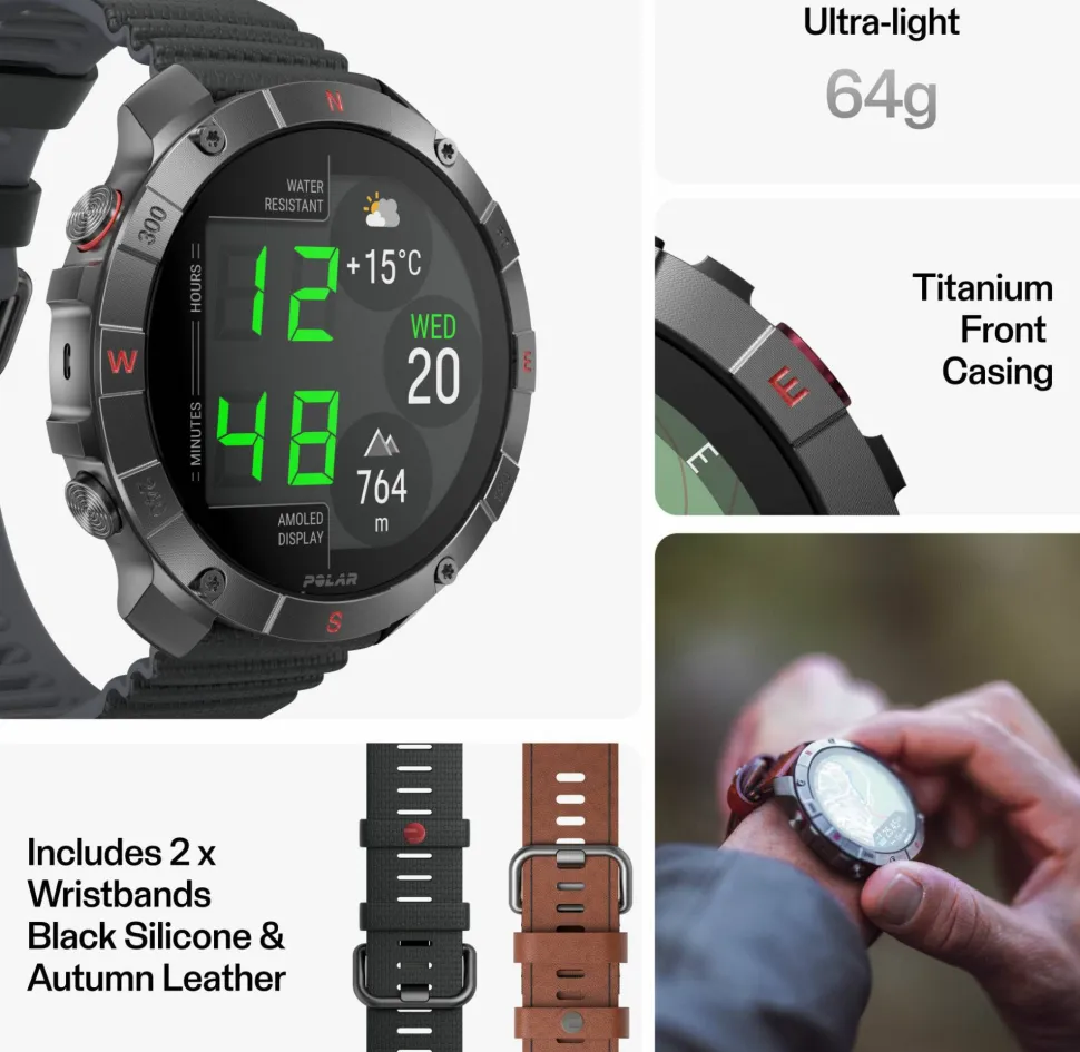 Polar Polar Grit X2 Pro Ti Lthr Brnz M/L Bronze