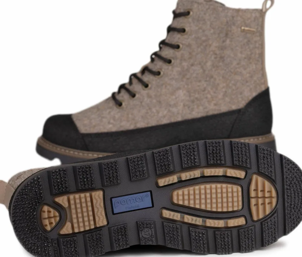 Pomar Women's Perho GORE-TEX Ankle Boot Sand Felt/Pu-Suede Hot