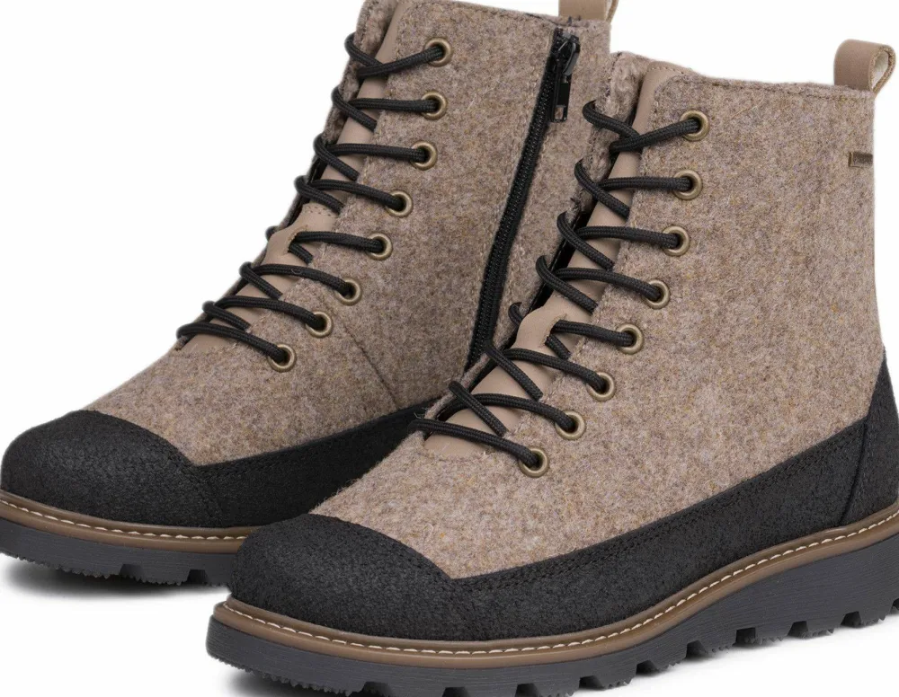 Pomar Women's Perho GORE-TEX Ankle Boot Sand Felt/Pu-Suede Hot