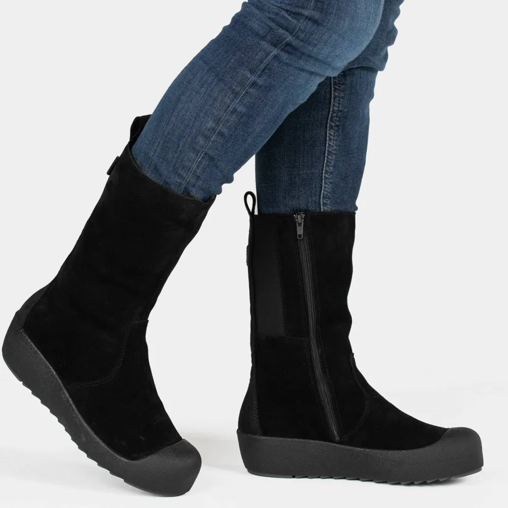 Pomar Women's Utu Gore-Tex Winter Boot Black Suede/Waxy (Fur L) Curling Clearance