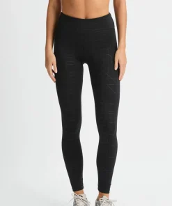 Röhnisch Women's Logo Effect High Waist Tights Black Logo Emboss Online