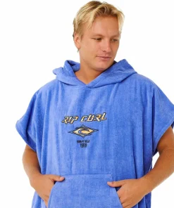 Rip Curl Men's Logo Hooded Towel Blue Haze Discount