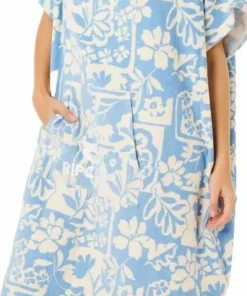Rip Curl Women's Mixed Hooded Poncho Blissful Blue
