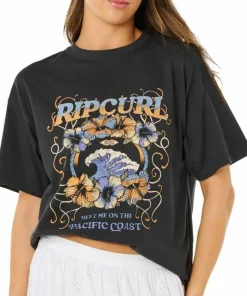 Rip Curl Women's Pacific Coast Heritage Tee Washed Black Outlet