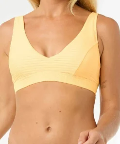 Rip Curl Women's Premium Surf D Cup Deep V Bikini Top Mango