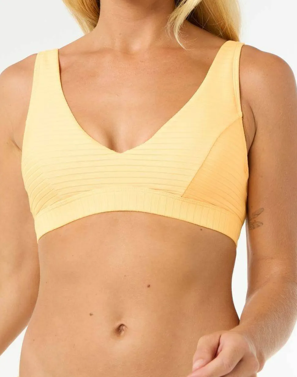 Rip Curl Women's Premium Surf D Cup Deep V Bikini Top Mango