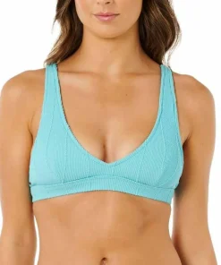 Rip Curl Women's Vibe Surf Multi Fit V Neck Bikini Top Sea Blue