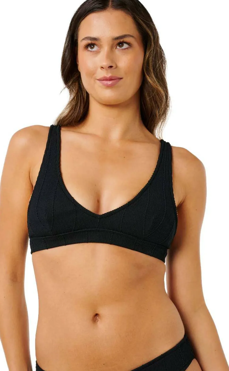 Rip Curl Women's Vibe Surf Multi Fit V Neck Bikini Top Black