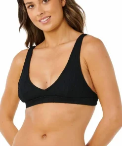 Rip Curl Women's Vibe Surf Multi Fit V Neck Bikini Top Black