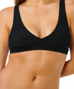 Rip Curl Women's Vibe Surf Multi Fit V Neck Bikini Top Black