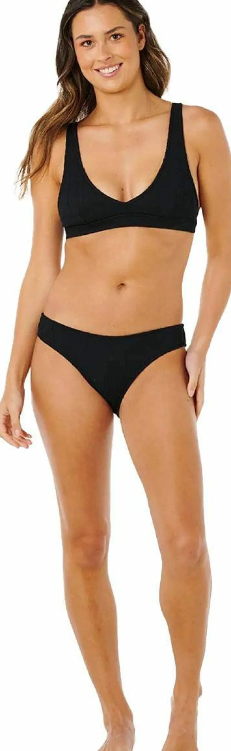 Rip Curl Women's Vibe Surf Multi Fit V Neck Bikini Top Black