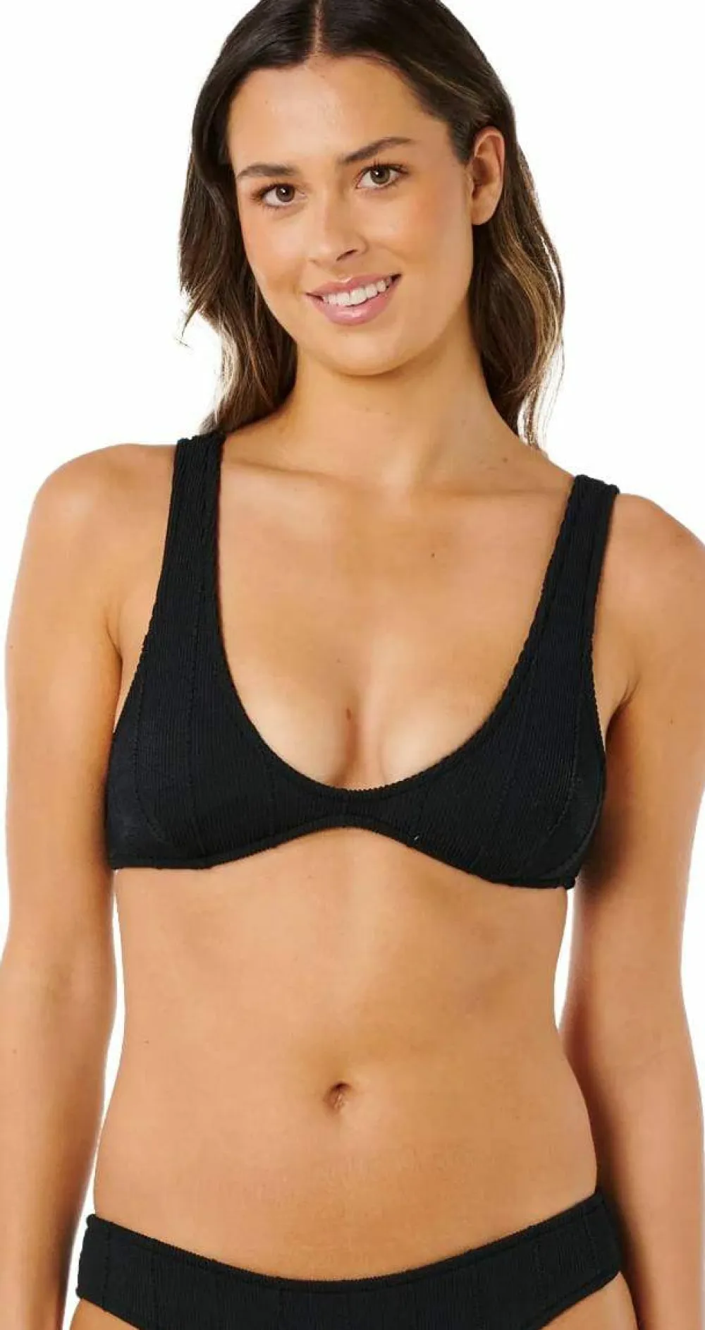 Rip Curl Women's Vibe Surf Bralette Bikini Top Black New