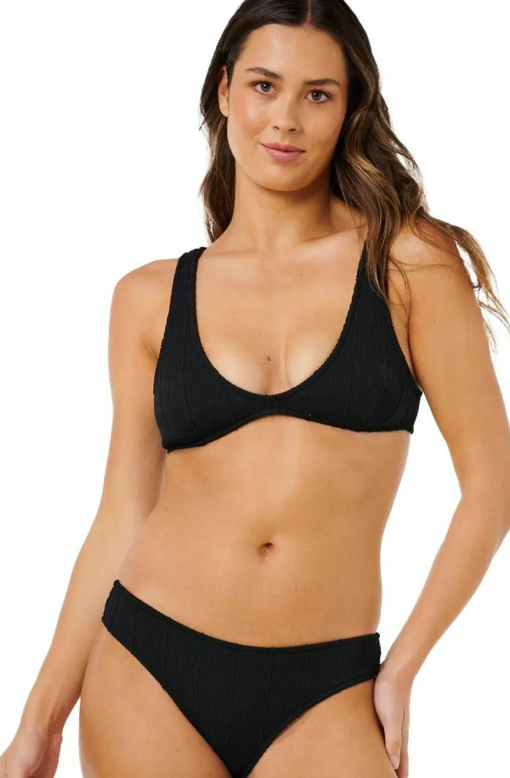 Rip Curl Women's Vibe Surf Bralette Bikini Top Black New