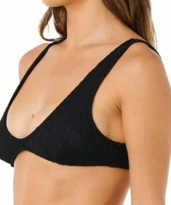Rip Curl Women's Vibe Surf Bralette Bikini Top Black New