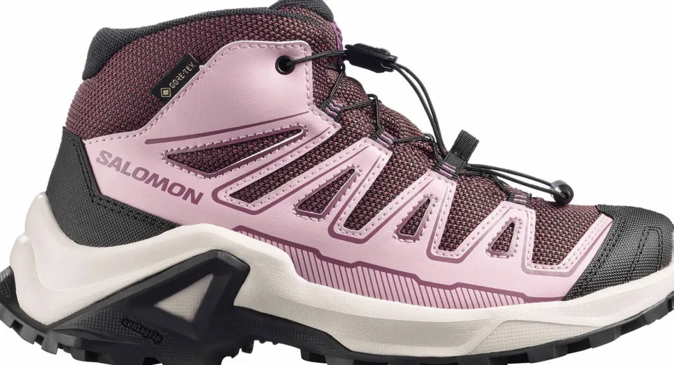 Salomon Junior's X Ultra Mid GORE-TEX Huckleberry/Dawn Pink/Concord Grape