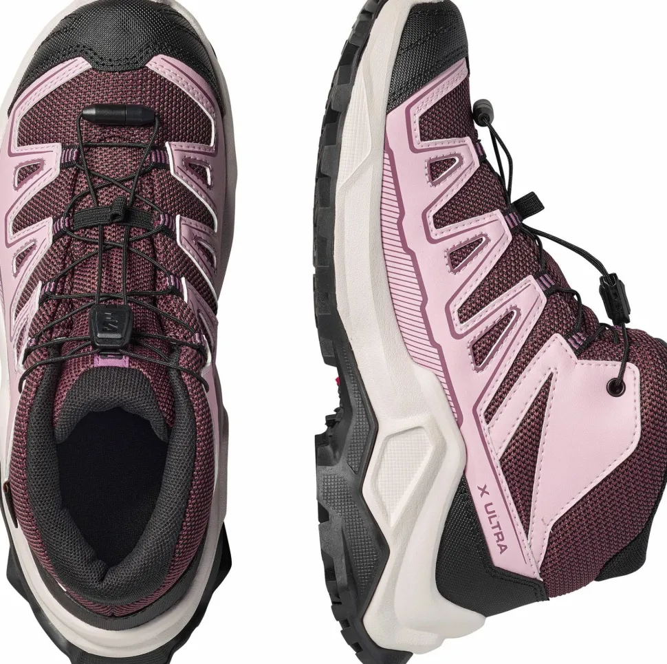 Salomon Junior's X Ultra Mid GORE-TEX Huckleberry/Dawn Pink/Concord Grape