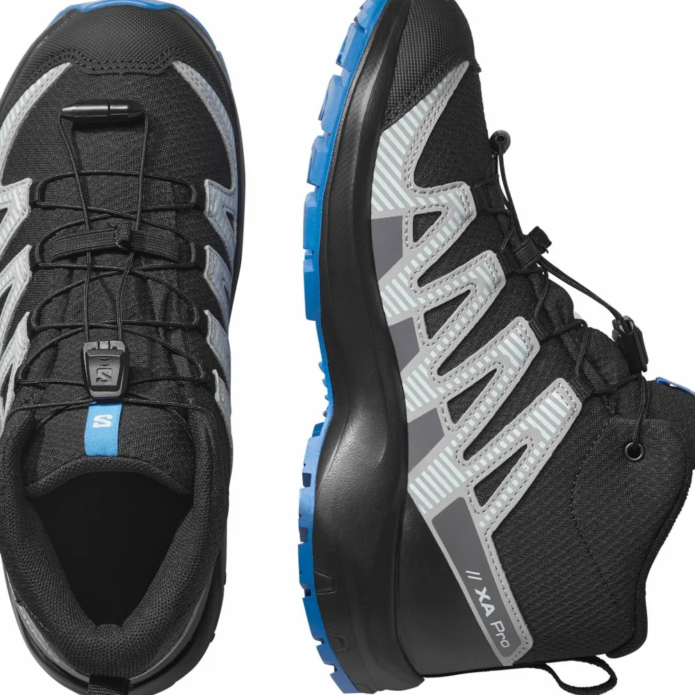 Salomon Junior's XA Pro V8 Mid Waterproof Black/Monument/French Blue Discount