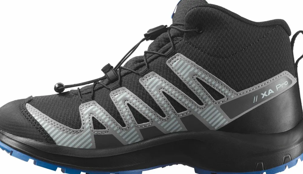 Salomon Junior's XA Pro V8 Mid Waterproof Black/Monument/French Blue Discount