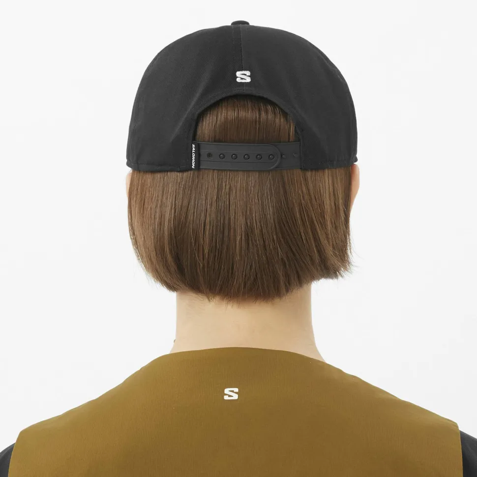 Salomon Logo Flat Cap Deep Black