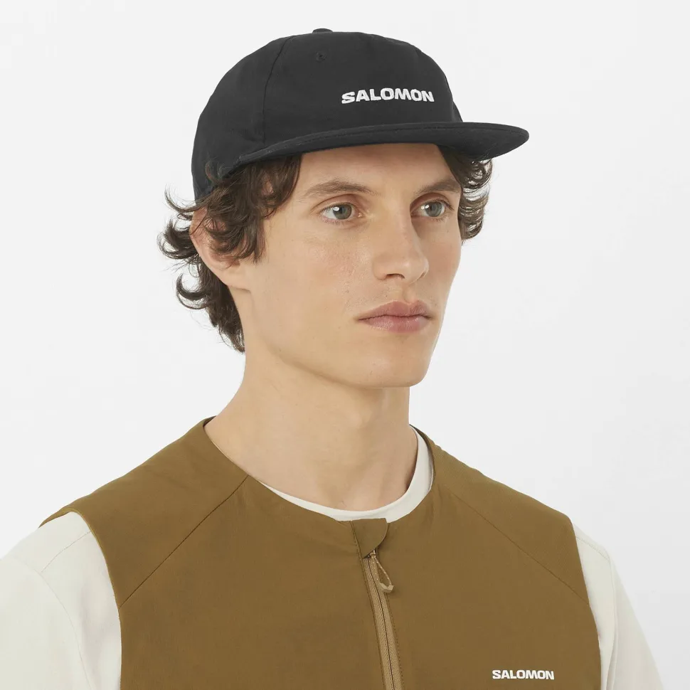 Salomon Logo Flat Cap Deep Black