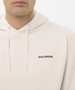 Salomon Men's Logo Hoodie Whisper White Outlet