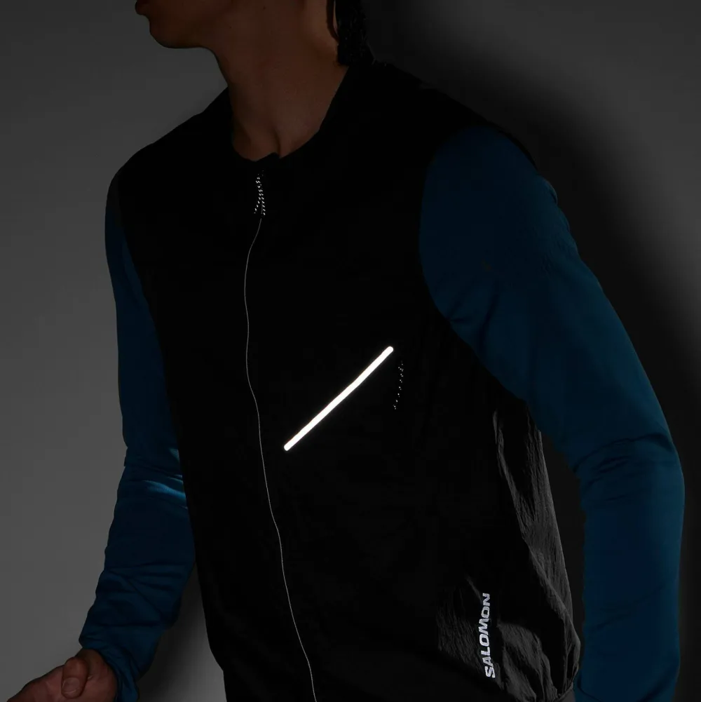 Salomon Men's Sense Aero Wind Vest Deep Black Outlet