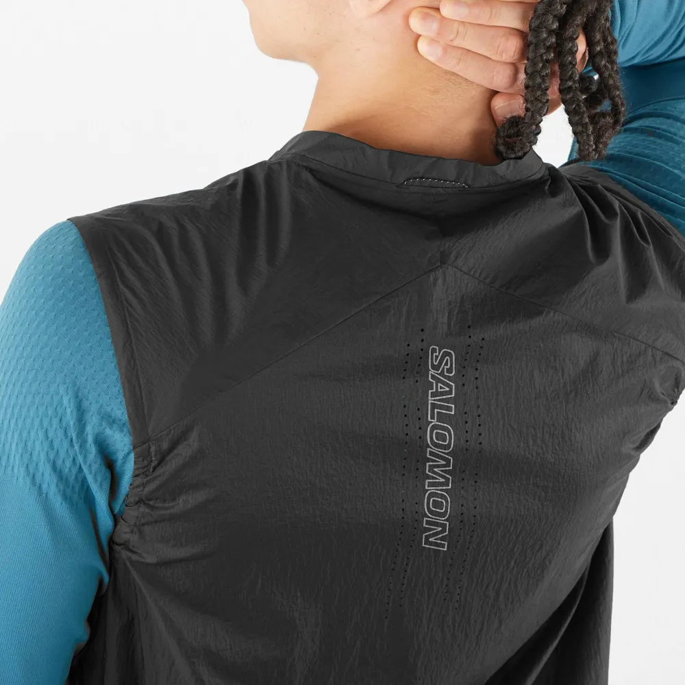 Salomon Men's Sense Aero Wind Vest Deep Black Outlet
