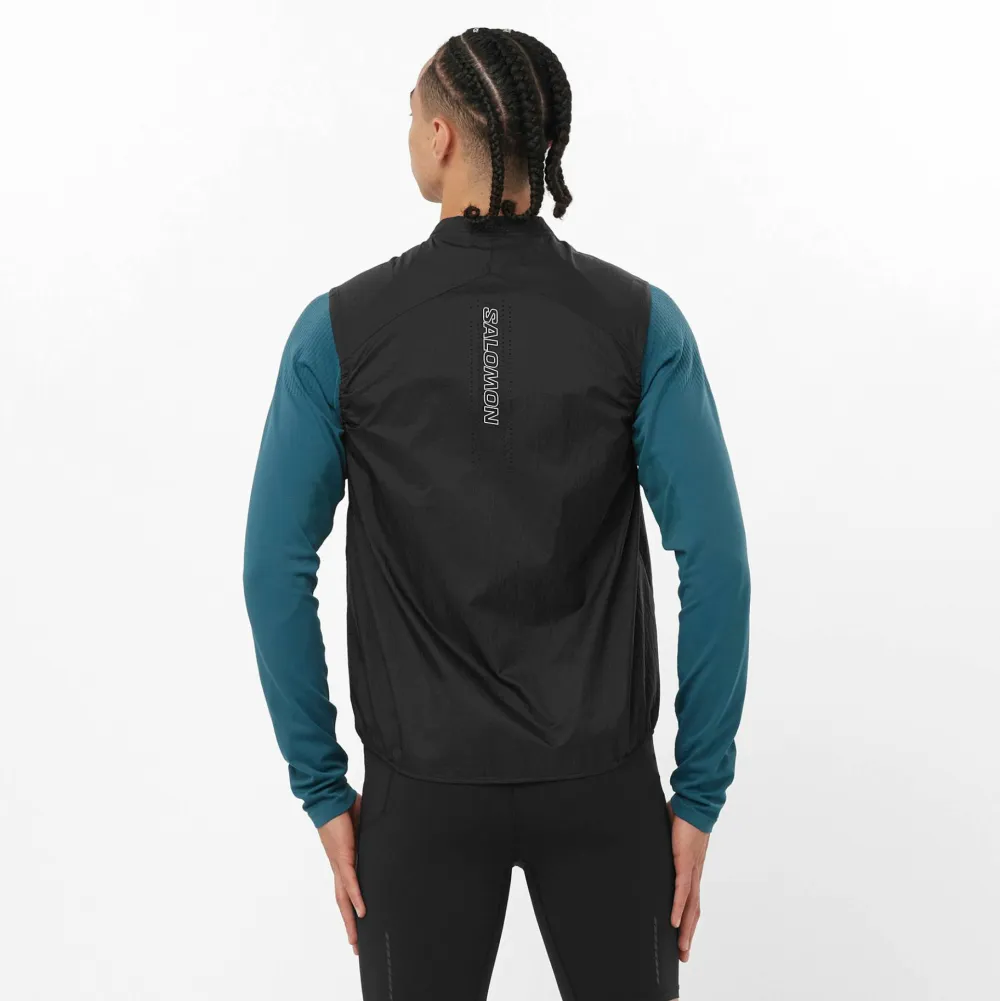 Salomon Men's Sense Aero Wind Vest Deep Black Outlet