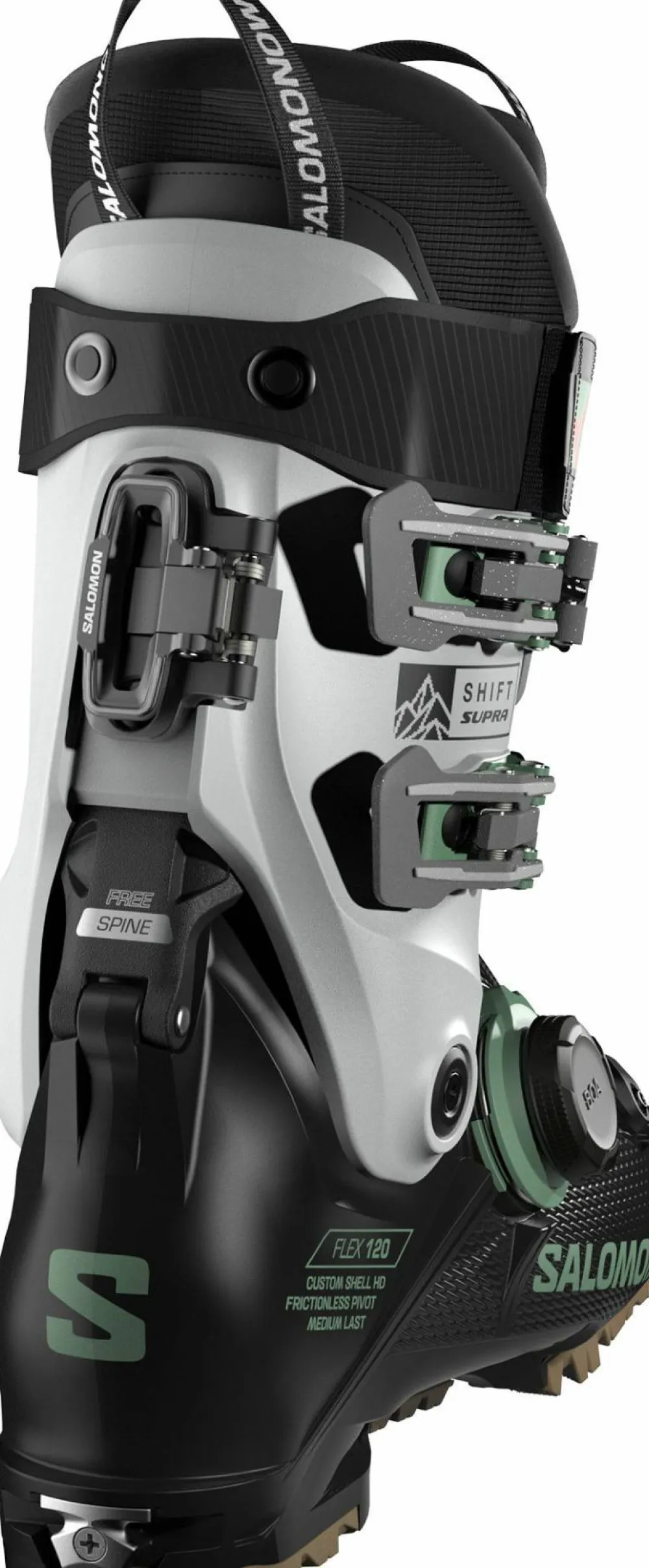 Salomon Men's Shift Supra BOA 120 GripWalk Black / Cool Gray 5 / Shale Green New