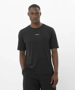 Salomon Men's Shkout Core Short Sleeve Tee Deep Black Deep Black/ Clearance