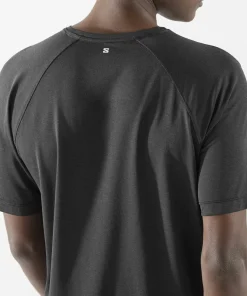 Salomon Men's Shkout Core Short Sleeve Tee Deep Black Deep Black/ Clearance