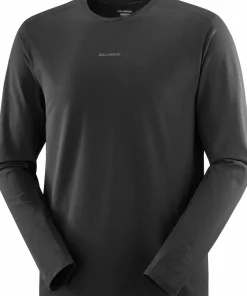 Salomon Men's Trackline Long Sleeve Tee Deep Black Outlet