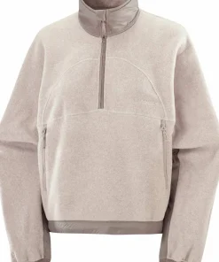 Salomon Women's Chroma Fleece Crop Half Zip Etherea / Iron