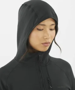 Salomon Women's Essential Lightwarm Hoodie Deep Black Deep Black/ Discount