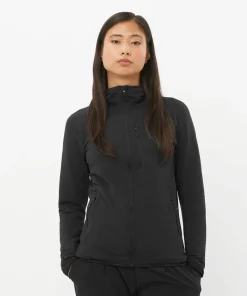 Salomon Women's Essential Lightwarm Hoodie Deep Black Deep Black/ Discount