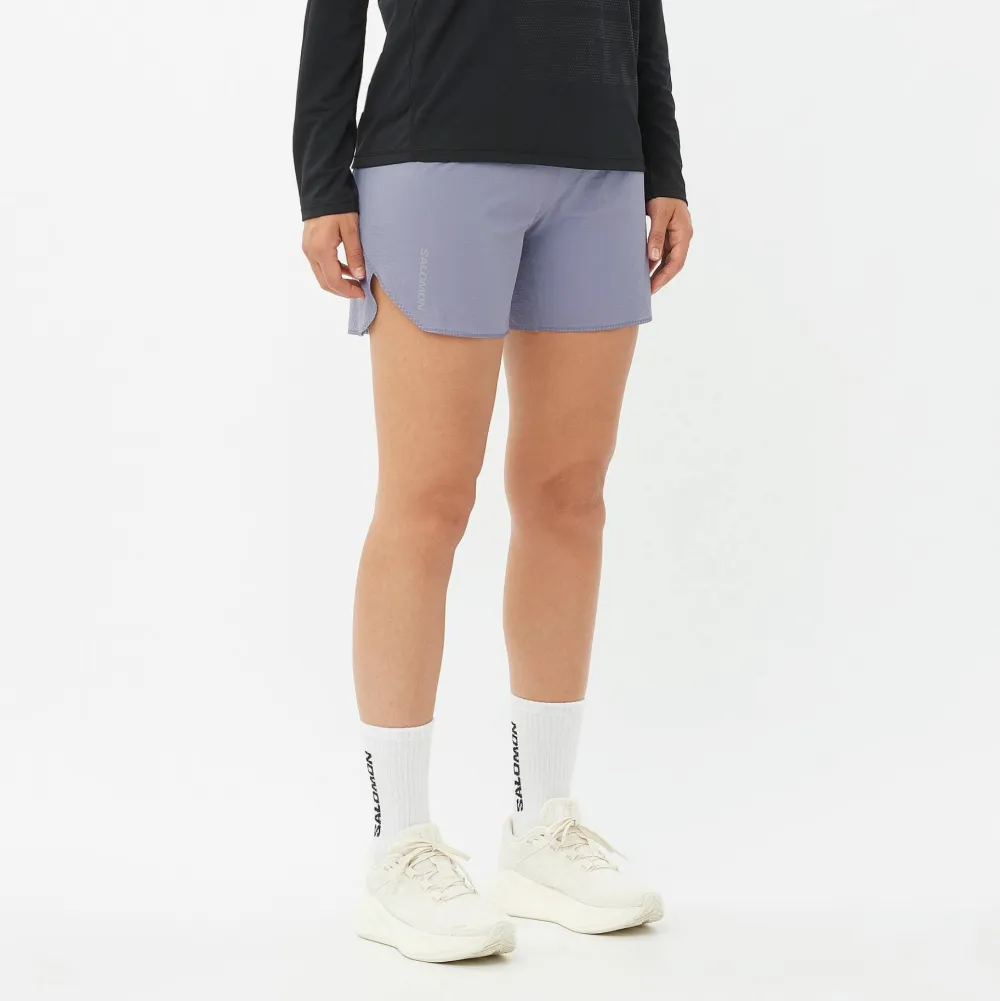 Salomon Women's Sense Aero 5'' Shorts Blue Granite/Clear Outlet