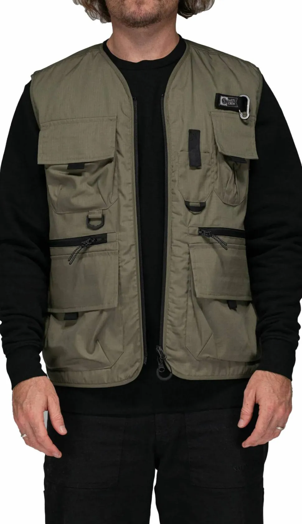 Salty Crew Men's Stream Tech Vest Olive
