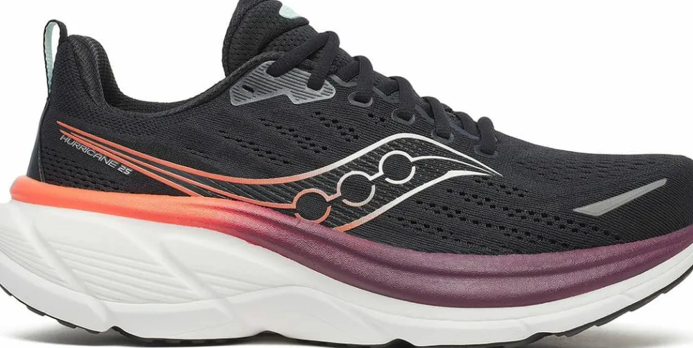 Saucony Men's Hurricane 25 Black/Crimson Hot