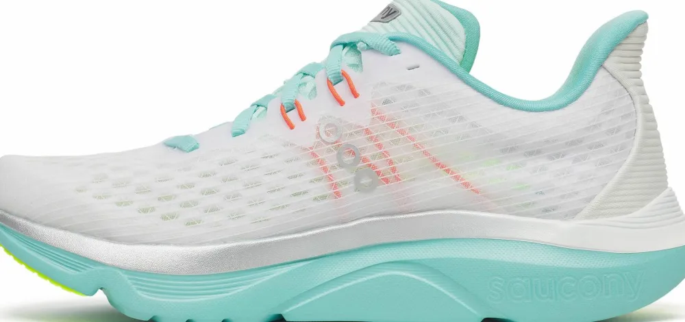 Saucony Women's Kinvara 16 White/Aqua Hot