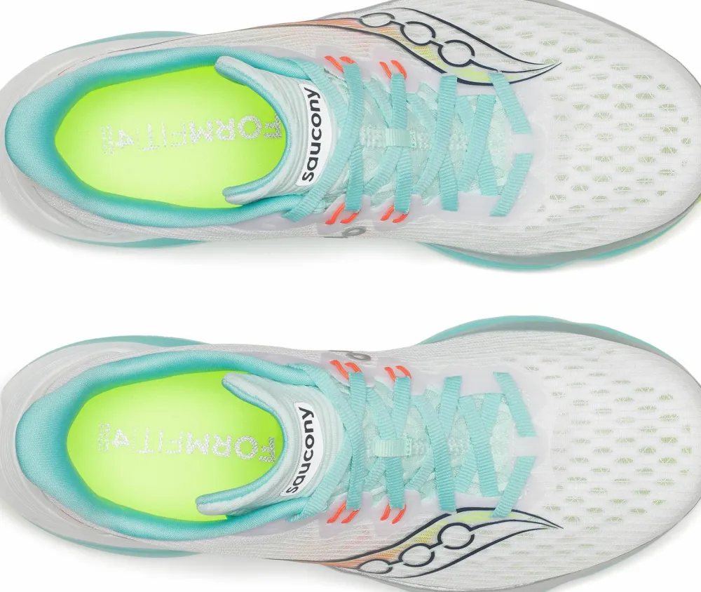 Saucony Women's Kinvara 16 White/Aqua Hot