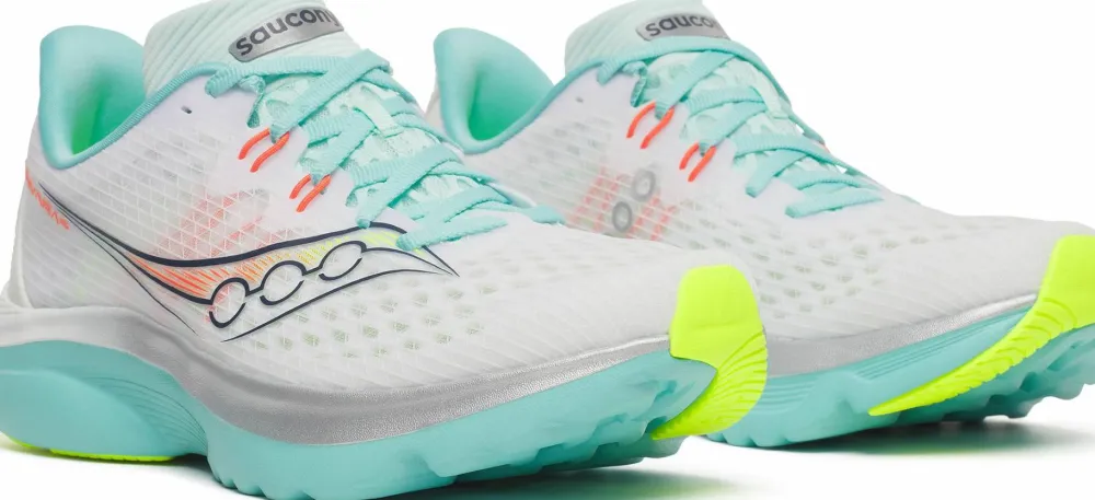 Saucony Women's Kinvara 16 White/Aqua Hot