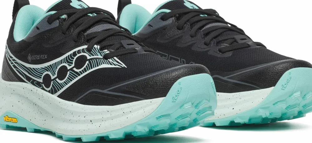 Saucony Women's Peregrine 16 GORE-TEX Black/Aqua Clearance
