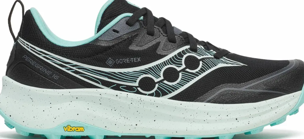 Saucony Women's Peregrine 16 GORE-TEX Black/Aqua Clearance