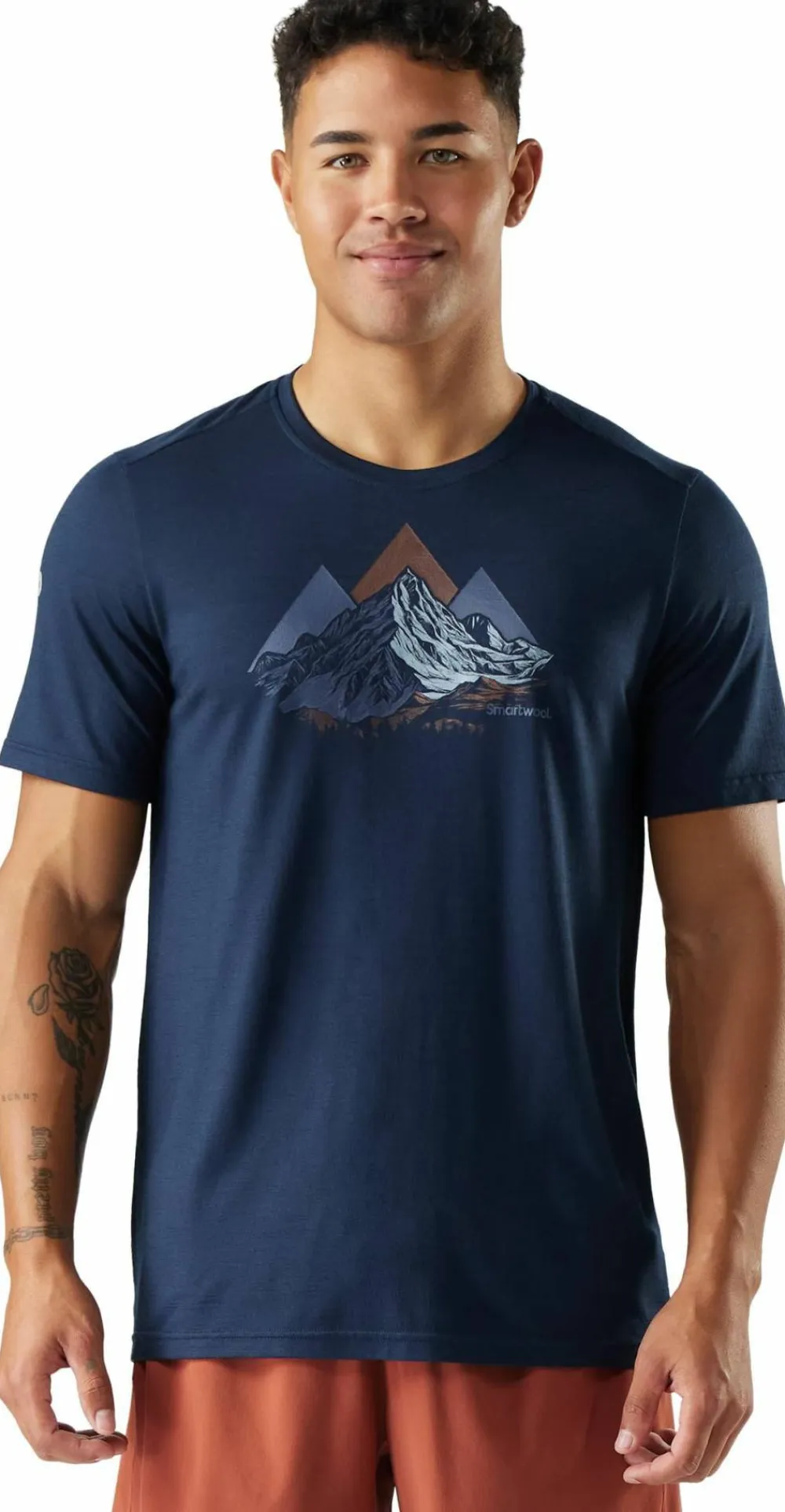 Smartwool Men's Peak Bagger Active Short Sleeve Graphic Tee Navy Hot