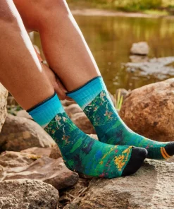 Smartwool Women's Hike Mountain Lake Print Crew Socks Targeted Cushion Capri Discount
