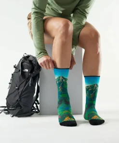 Smartwool Women's Hike Mountain Lake Print Crew Socks Targeted Cushion Capri Discount