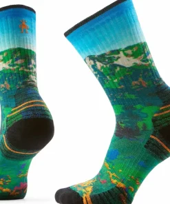 Smartwool Women's Hike Mountain Lake Print Crew Socks Targeted Cushion Capri Discount
