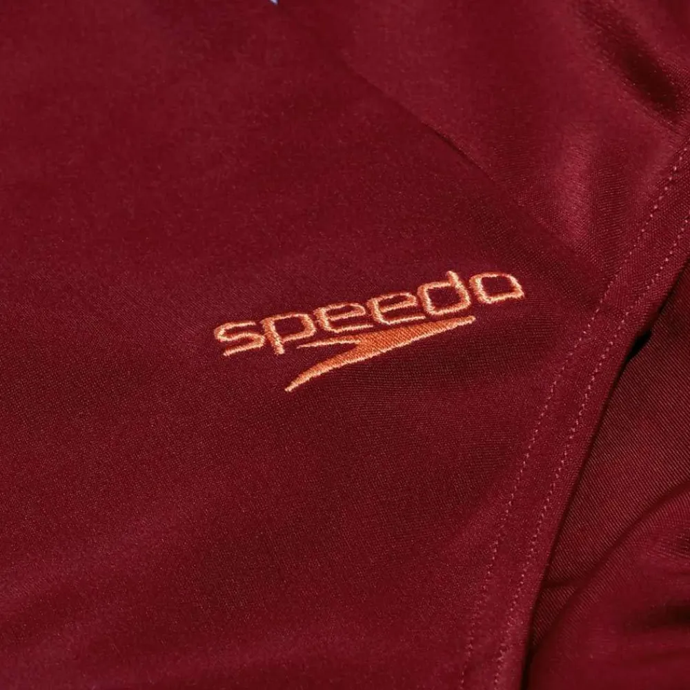 Speedo Women's Long Sleeve Swim Suit Oxblood/Coral Discount